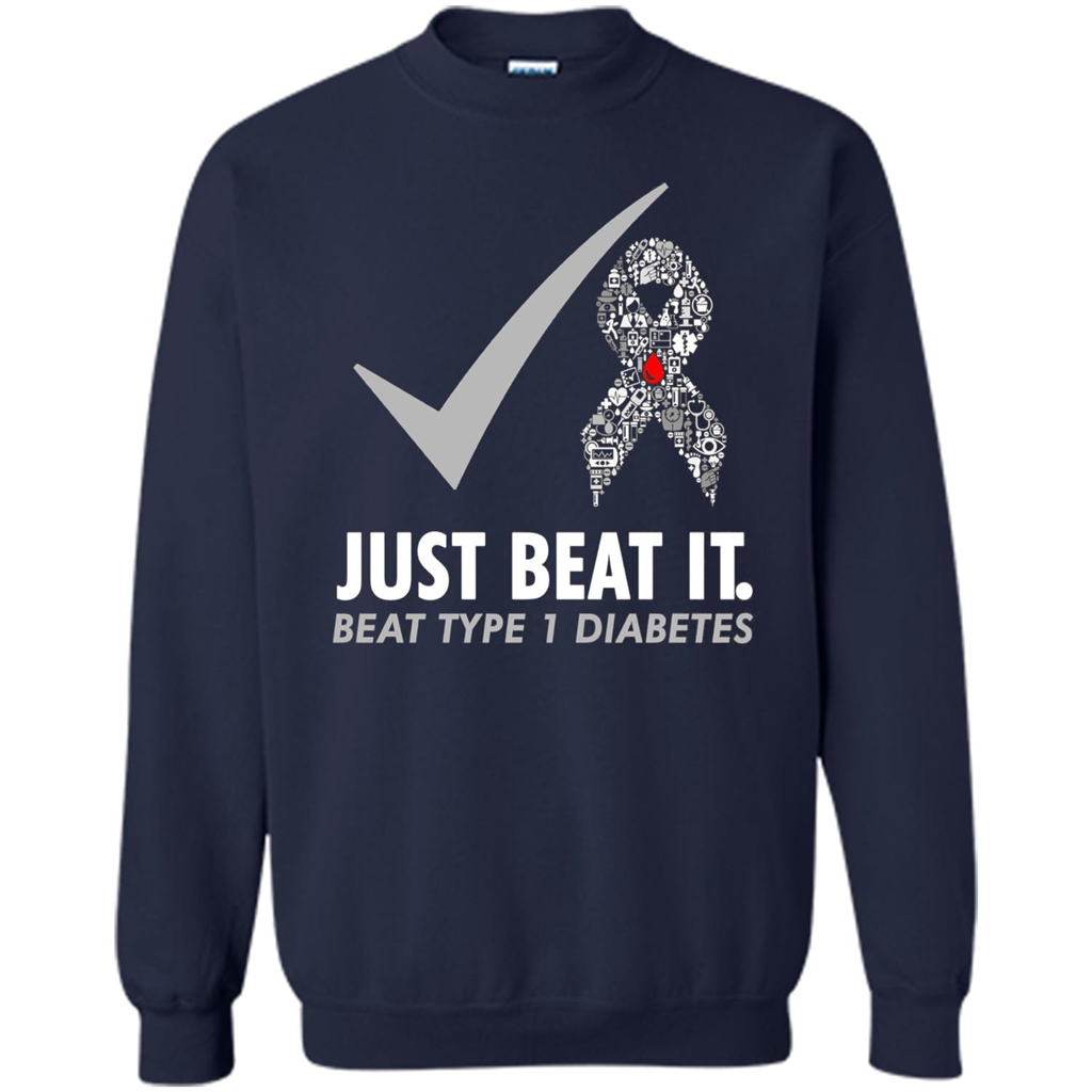 Just Beat It T-shirt Beat Type 1 Diabetes Navy