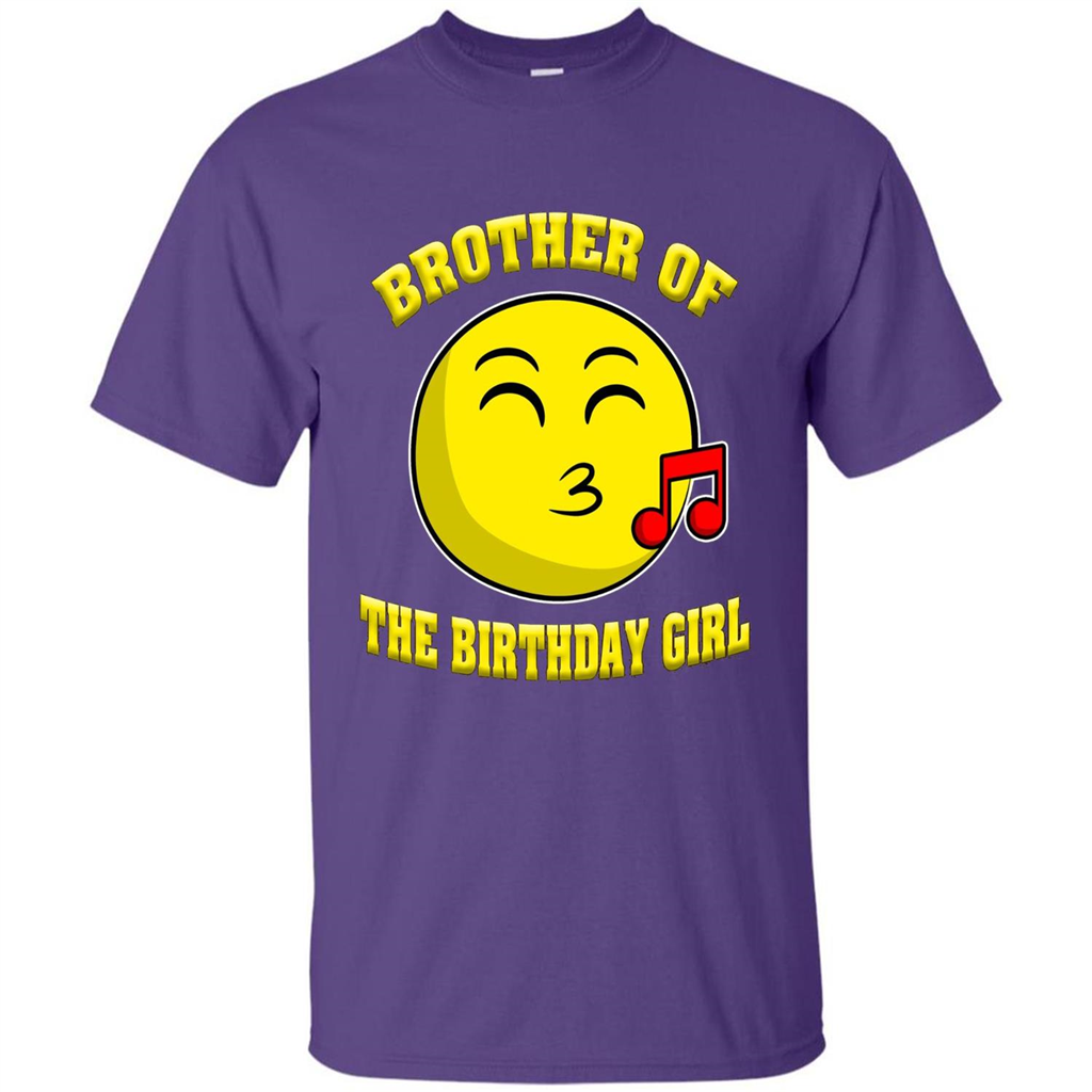 Brother Of The Birthday Girl Emoji T-shirt Purple