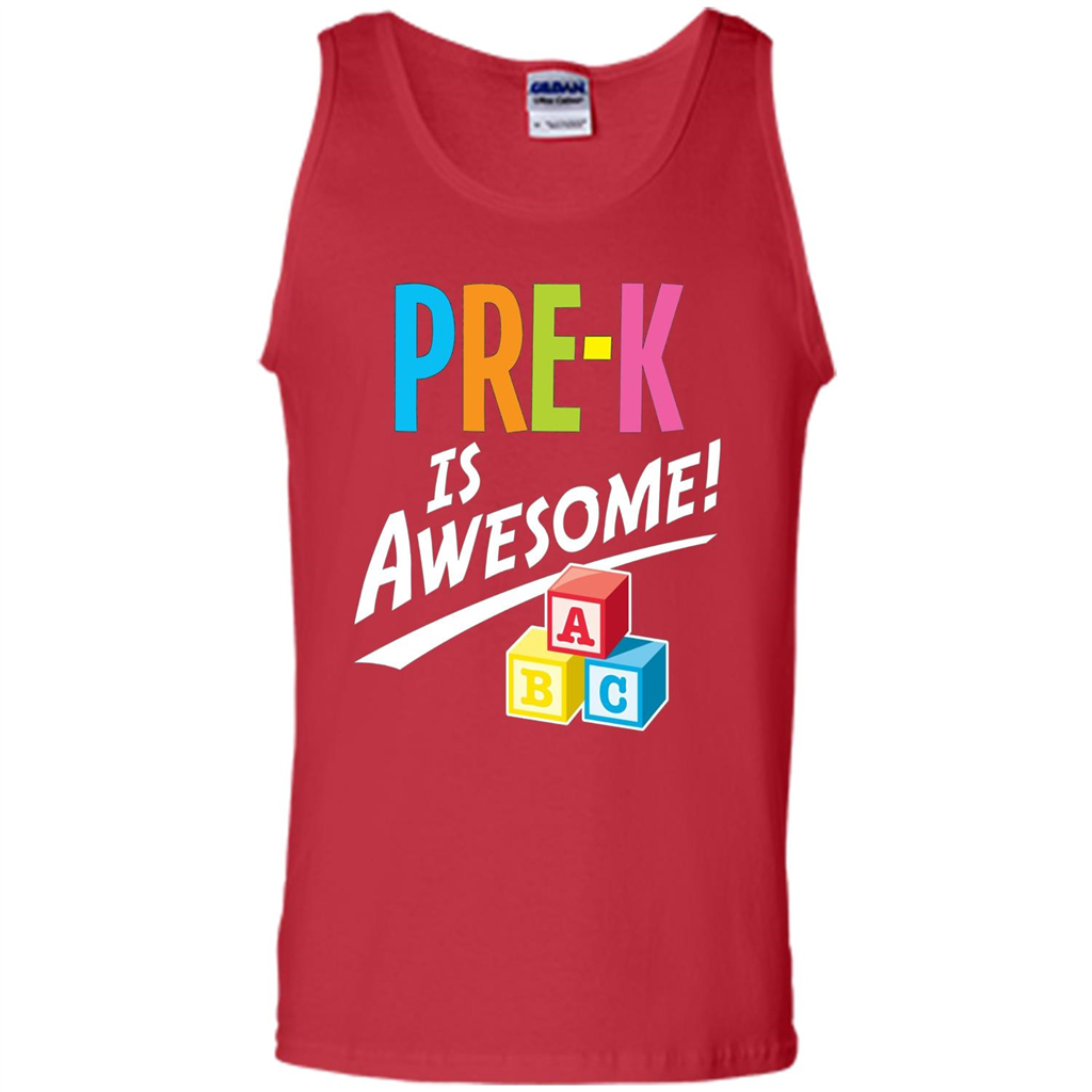 School Teacher T-shirt Pre-K Is Awesome ABC Blocks T-shirt Red