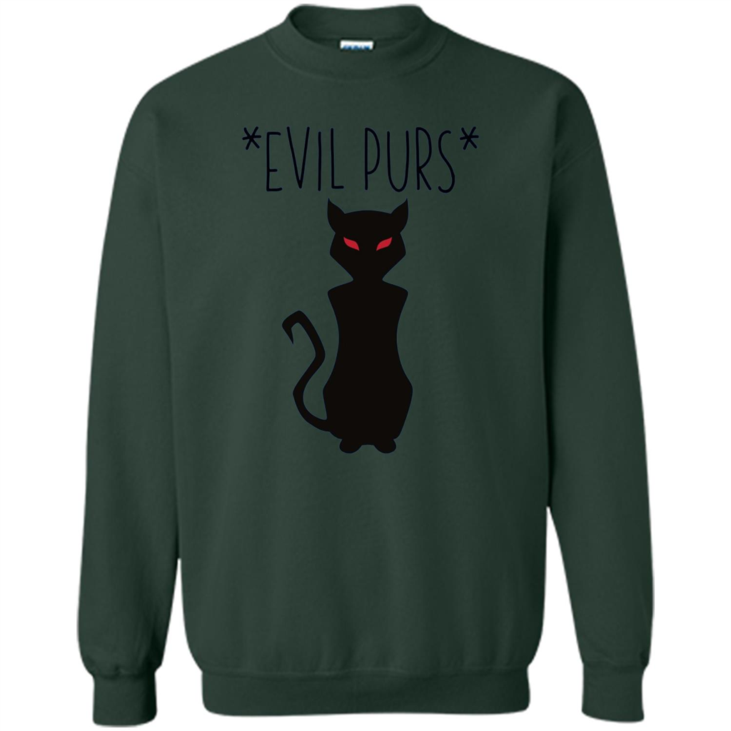 Halloween Black Cat T-shirt Evil Purs Mean Kitty Lovers Gift T-shirt Forest Green