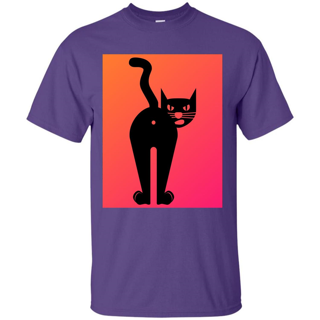 Cat Butt T-shirt Funny Cat Attitude T-shirt Purple