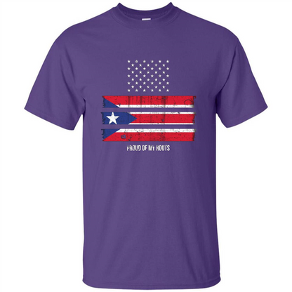 Puerto Rico USA Flag Pride T-Shirt Purple