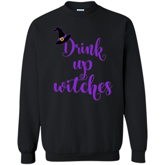 Drink Up Witches Halloween Tshirt Black
