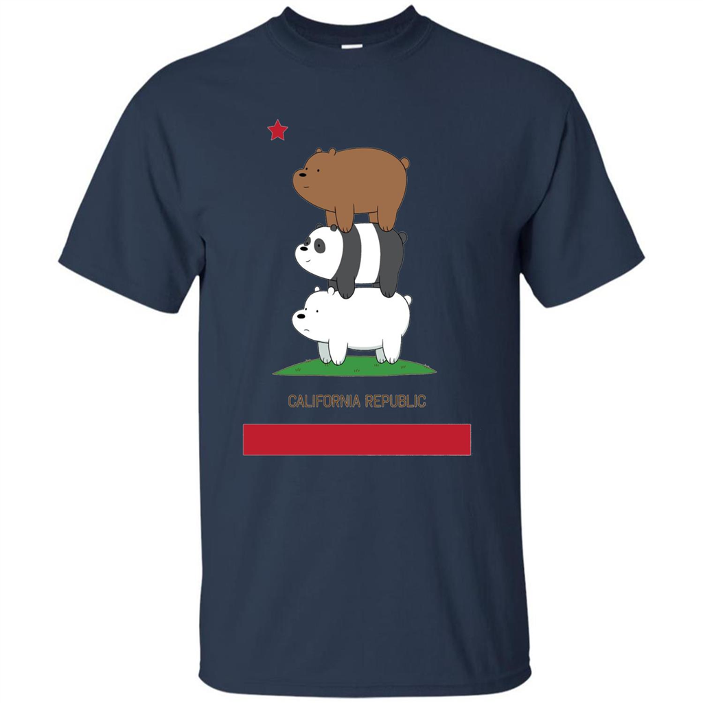 CN We Bare Bears California Flag Stack T-shirt Navy