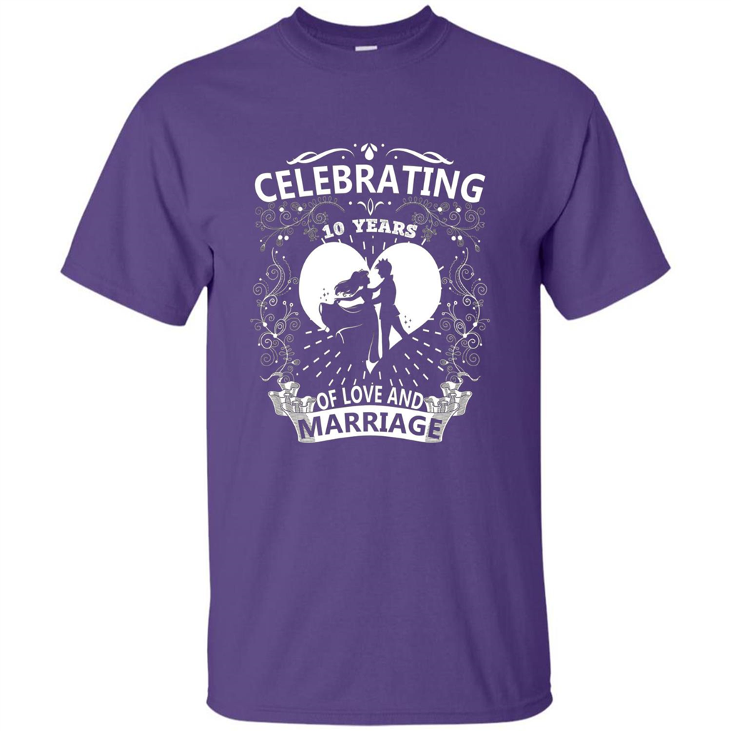Celebrating 10 Years Wedding Anniversary Tshirt Purple