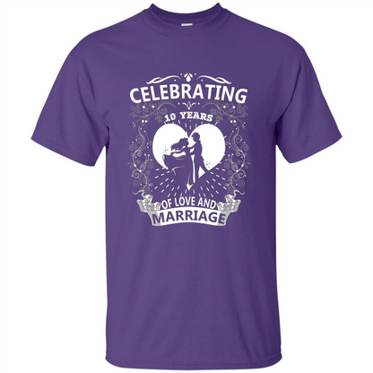 Celebrating 10 Years Wedding Anniversary Tshirt Purple