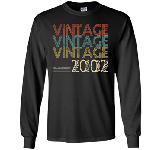 Retro Classic Vintage 2002 - 15th Gift 15 Yrs Years Old cool shirt Black