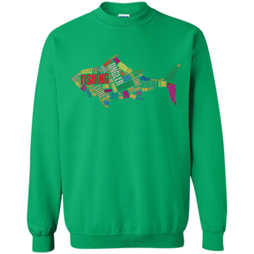 Fishing T-shirt Angler Lure Tackle Hook Reel Irish Green