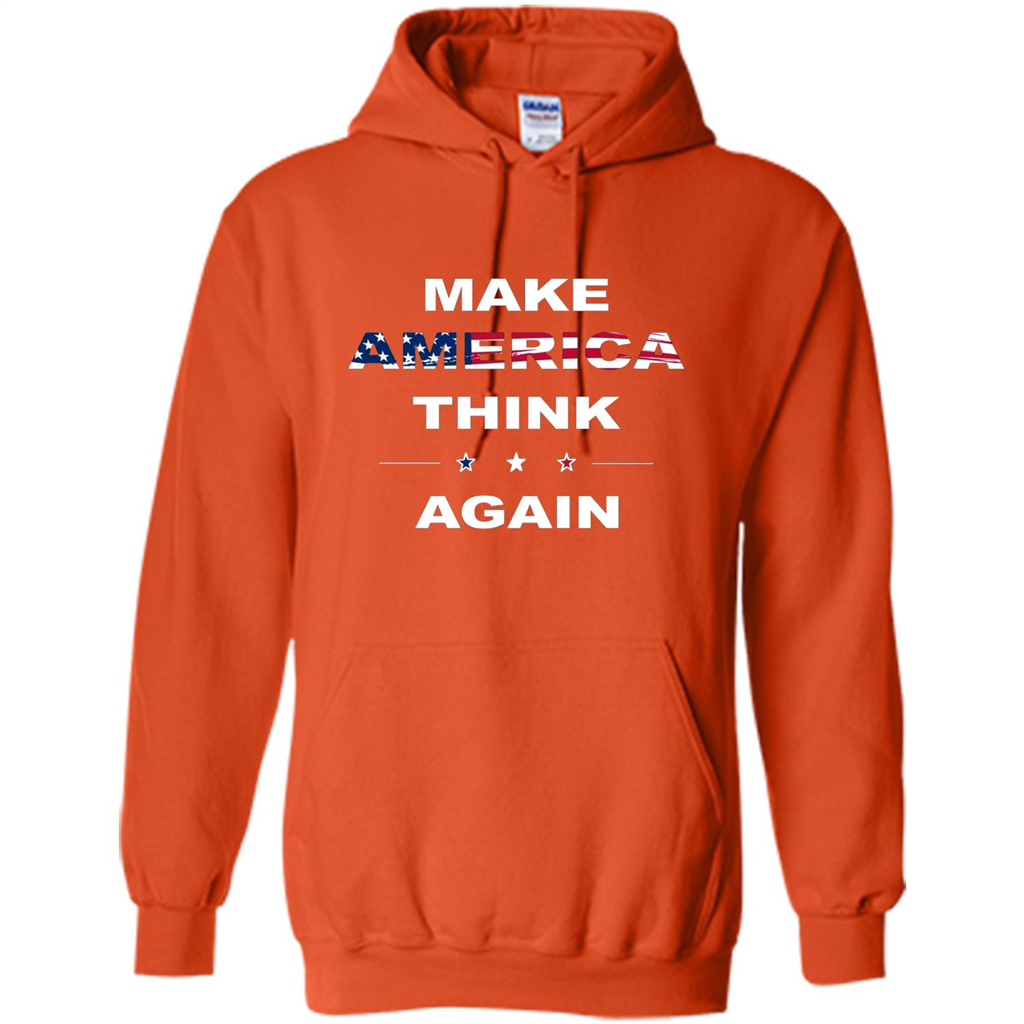Make America Think Again T-Shirt anti Trump Protest T-shirt Orange
