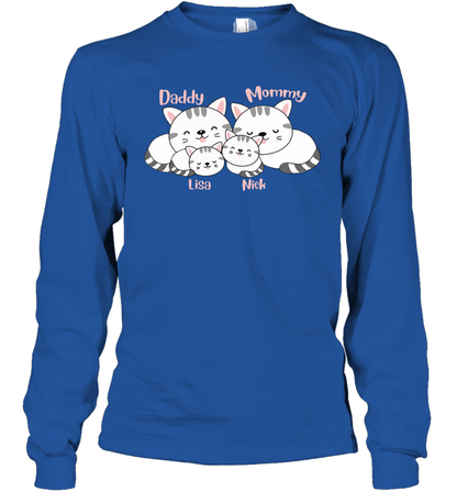 Cats and family name member ( Customized Name ) Long Sleeve T-Shirt Long Sleeve T-Shirt Royal