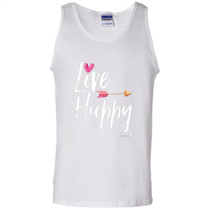Inspirational Motivational Uplifting T-shirt Live Happy White