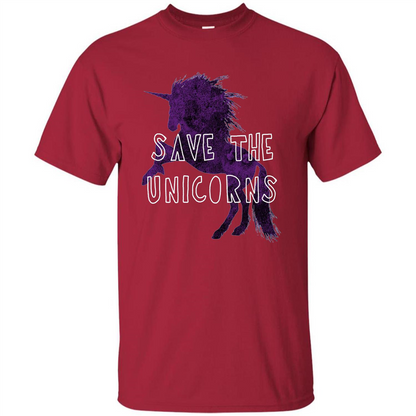 Unicorn T-shirt Save the Unicorns T-shirt Cardinal