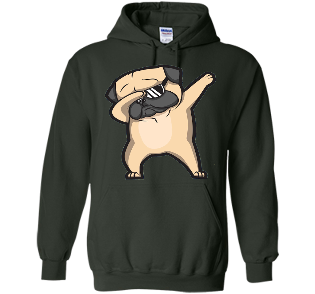 Dabbing Pug Shirt - Cute Funny Dog Dab T-Shirt t-shirt Forest Green