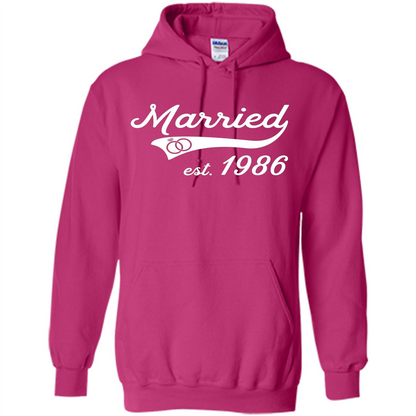 Married Since 1986 T-shirt Wedding Anniversary T-Shirt Heliconia