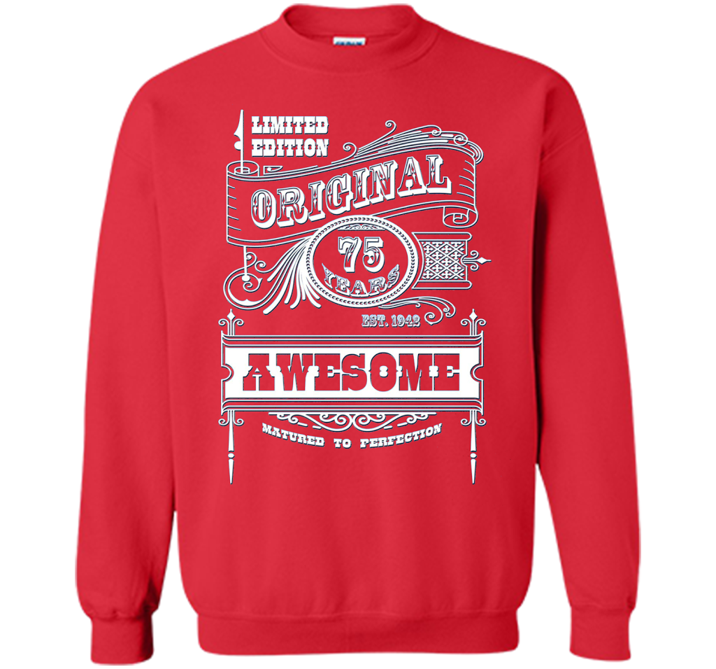 Best 75th Birthday Made in 1942 Awesome T-Shirt Gift Idea shirt Red