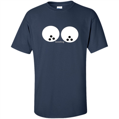 Women's Funny T-shirt Bowling Boobs Ball Navy