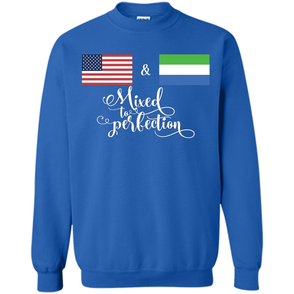 American + Sierra Leone Mixed To Perfection Flag T-Shirt Royal