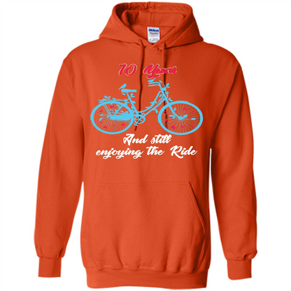 Anniversary T-shirt 10 Years And Still Enjoying The Ride Orange