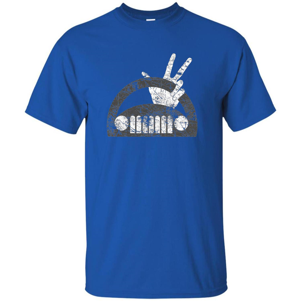 The Jeep Wave You Get It or You Don't Distressed T-Shirt Royal