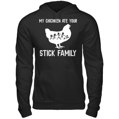 My Chicken Ate Your Stick Family Gildan - Pullover Hoodie Black