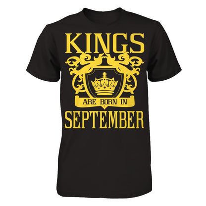Kings Are Born In September T-shirt Next Level - Unisex Fitted Tee Black