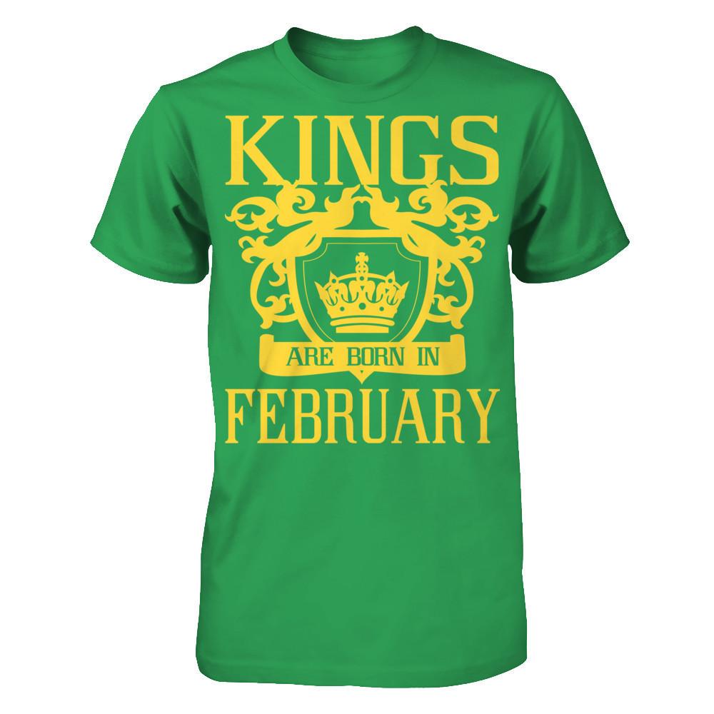 Kings Are Born In February T-shirt Next Level - Unisex Fitted Tee Kelly Green