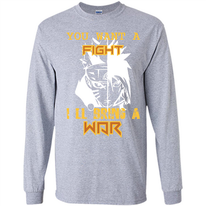 Movie T-shirt You Want A Fight I_Ñéll Bring A War Sport Grey