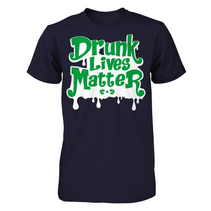 Drunk Lives Matter T-shirt Next Level - Unisex Fitted Tee Midnight Navy