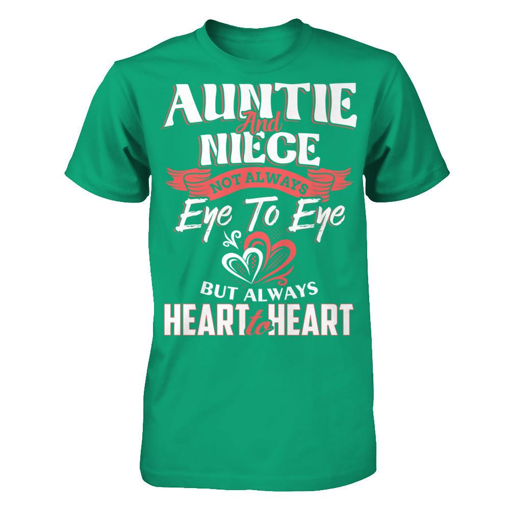 Auntie And Niece - Not Always Eye To Eye But Always Heart To Heart T-shirt Gildan - Short Sleeve Tee Kelly Green