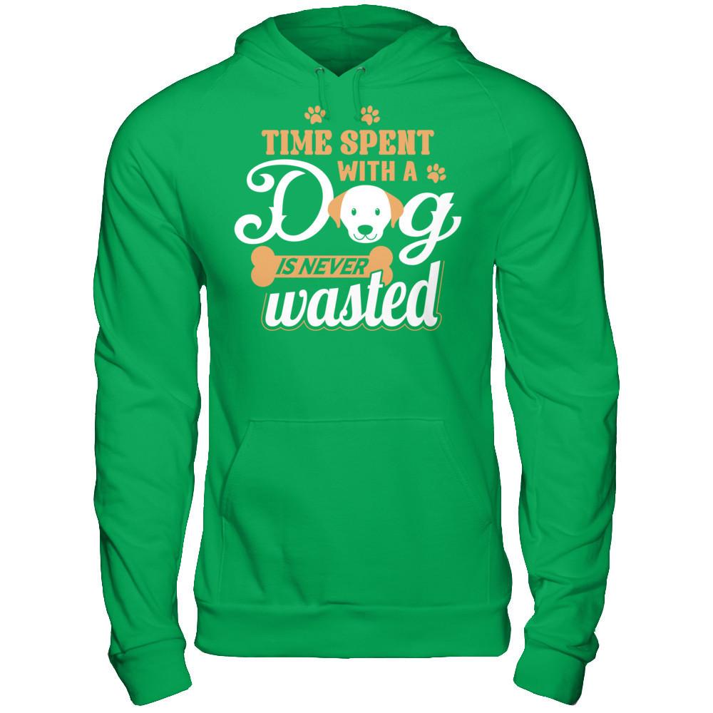 Time Spent With A Dog Is Never Wasted Gildan - Pullover Hoodie Irish Green
