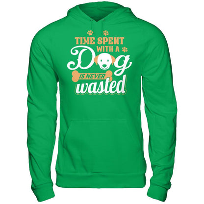 Time Spent With A Dog Is Never Wasted Gildan - Pullover Hoodie Irish Green