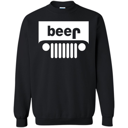 Funny Drinking T-shirt Adult Beer Jeep Black