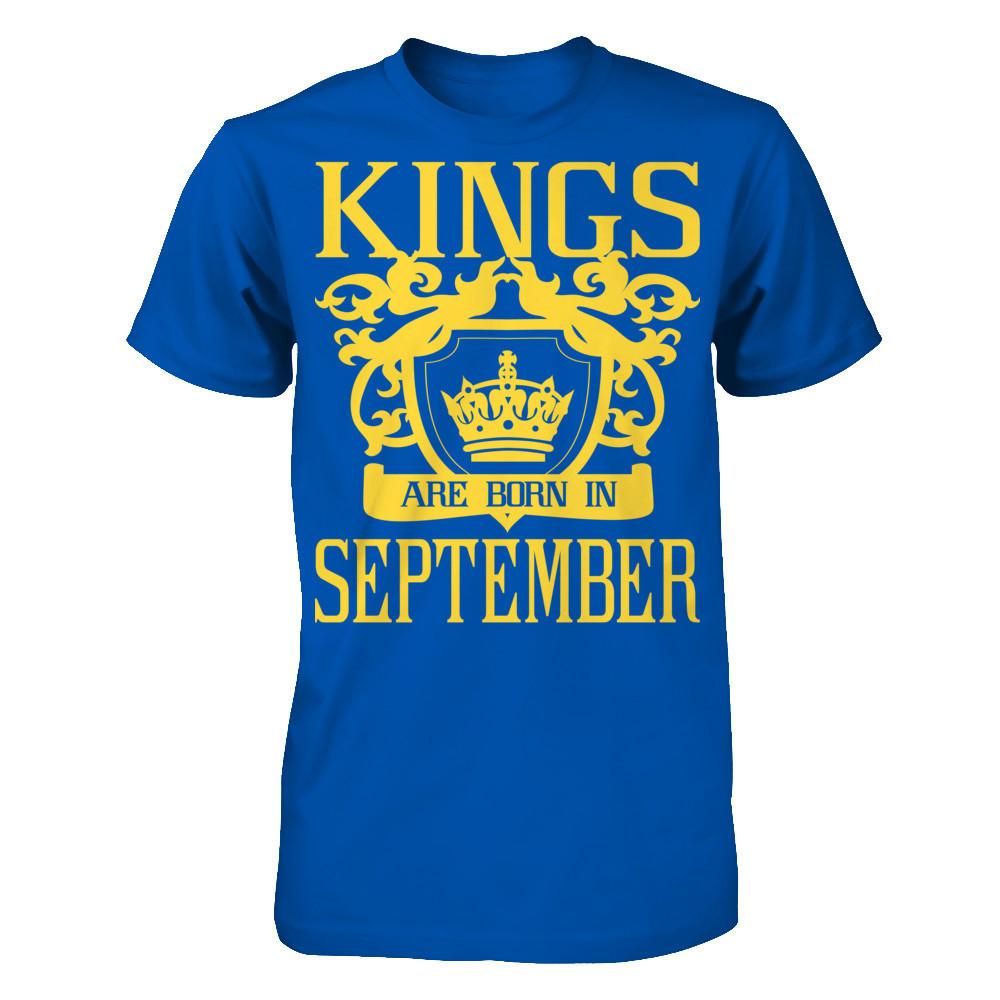 Kings Are Born In September T-shirt Next Level - Unisex Fitted Tee Royal