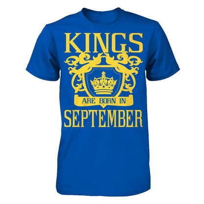 Kings Are Born In September T-shirt Next Level - Unisex Fitted Tee Royal