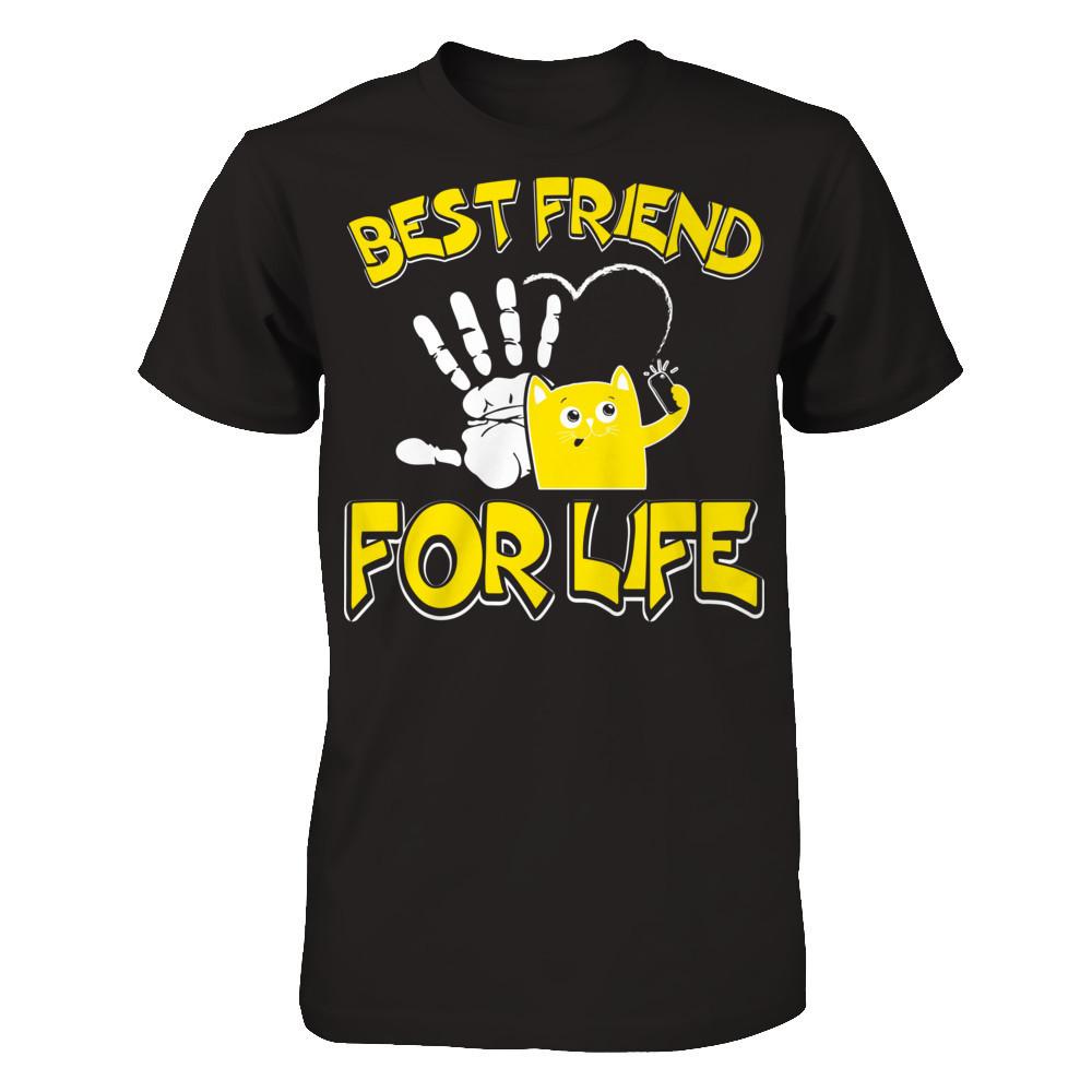 Cat - Best Friends For Life T-shirt Gildan - Short Sleeve Tee Black