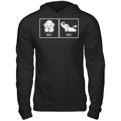 Elephant Inhale - Exhale T-shirt Gildan - Pullover Hoodie Black