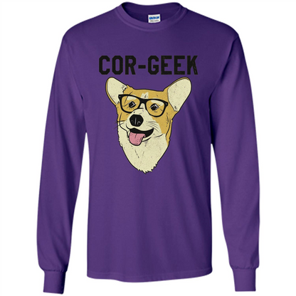 Cor-Geek Funny Corgi Nerd T-shirt Purple