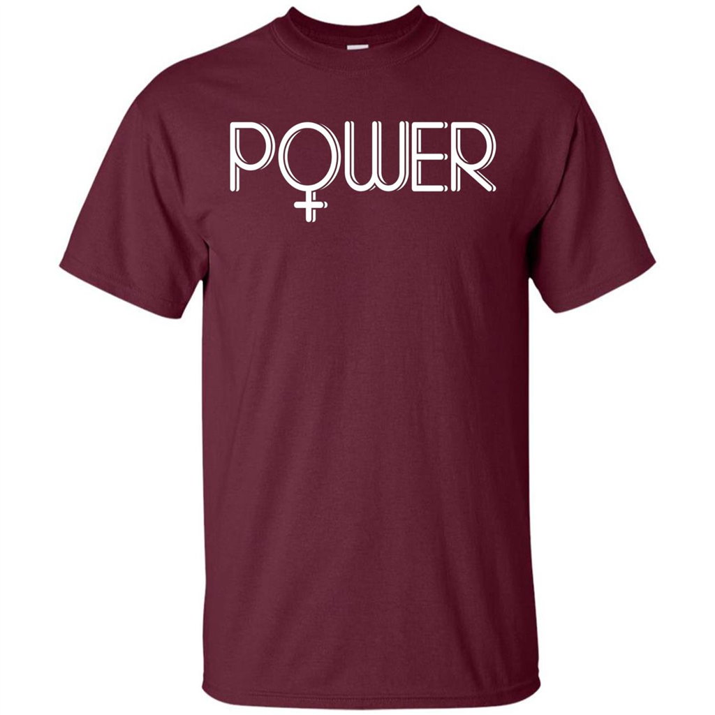 Woman Power Female Symbol Feminist T-Shirt Maroon