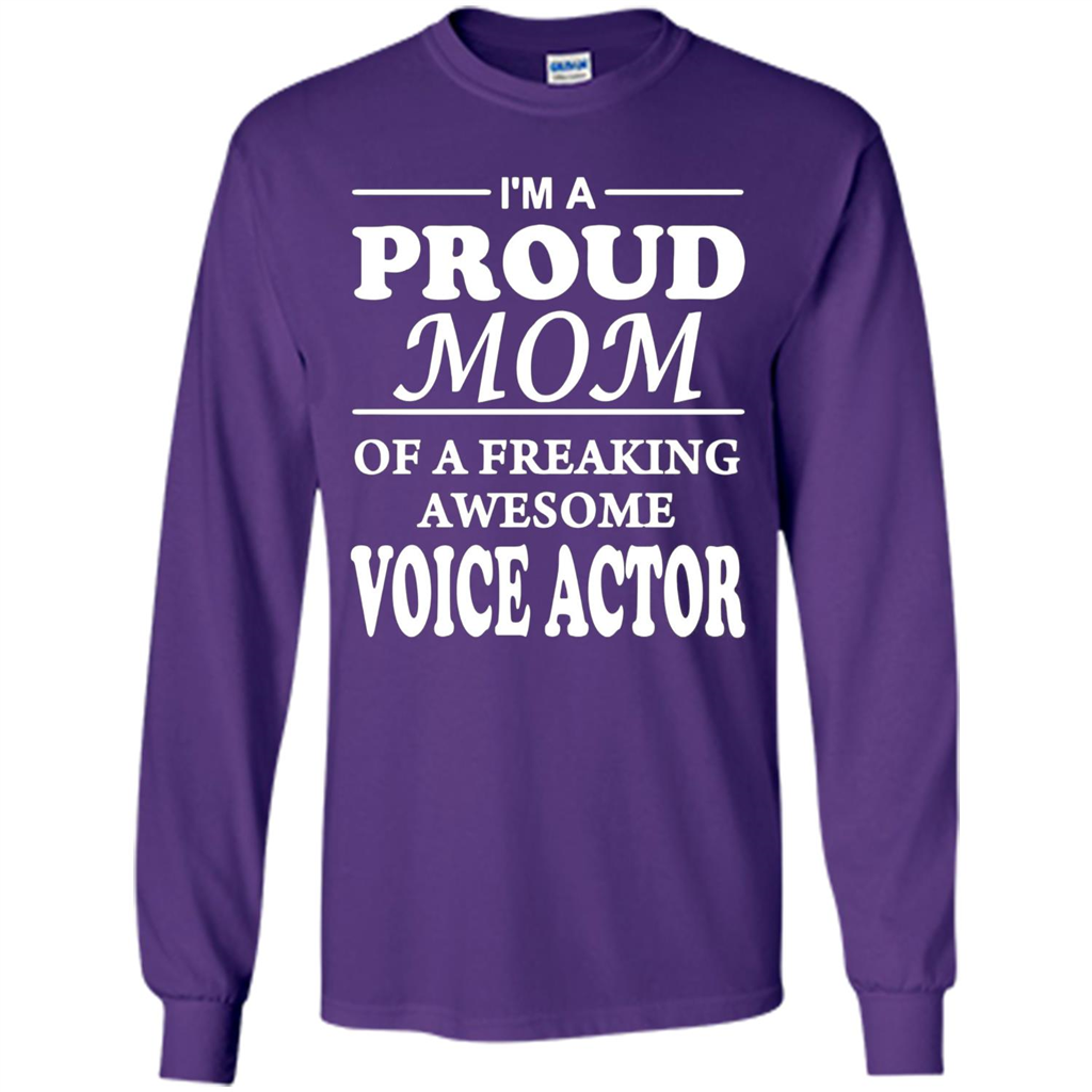 Funny Mommy Gift T-shirt Proud Mom Of A Voice Actor T-shirts Purple