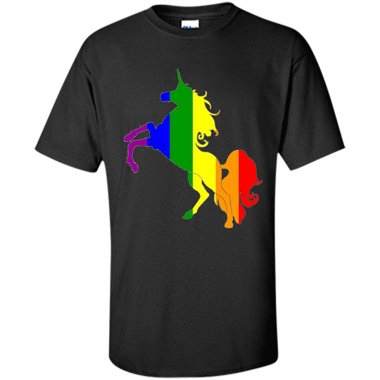 Pride Flag Unicorn Glitter Cute Beautiful LGBTQ T-shirt Black