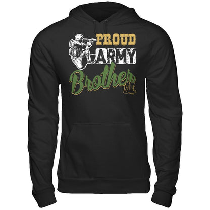 Proud Army Brother T-shirt Gildan - Pullover Hoodie Black
