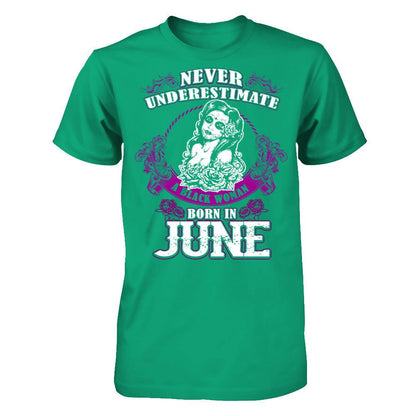 Never Underestimate A Black Woman Born In June Gildan - Short Sleeve Tee Kelly Green
