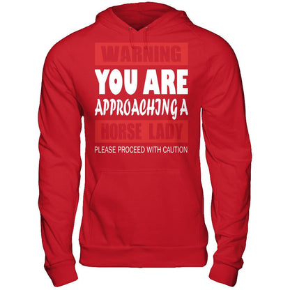 Warning, You Are Approaching A Horse Lady, Please Proceed With Caution Gildan - Pullover Hoodie Red