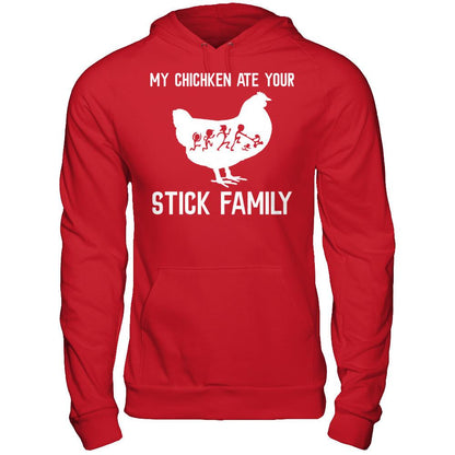 My Chicken Ate Your Stick Family Gildan - Pullover Hoodie Red