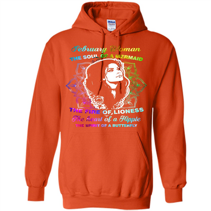 February Woman T-shirt The Heart Of A Hippie Orange