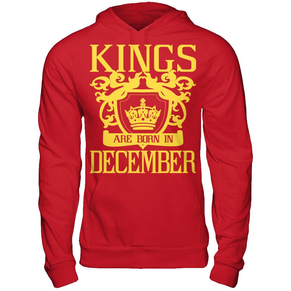Kings Are Born In December T-shirt Gildan - Pullover Hoodie Red