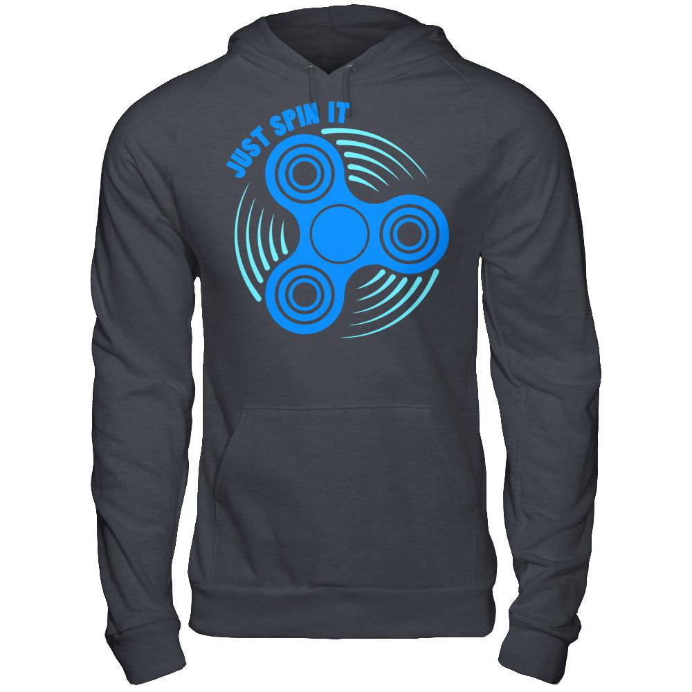 Fidget Lover T-shirt Just Spin It Gildan - Pullover Hoodie Dark Heather