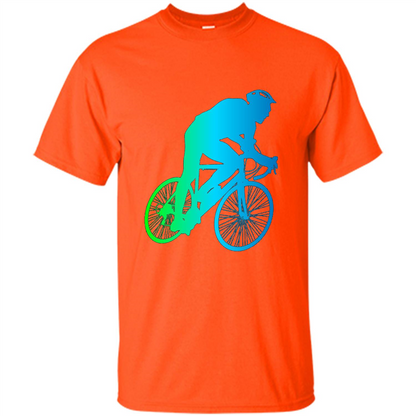 Bike Rider T-shirt Colorful Bicycle Biking Lover T-shirt Orange