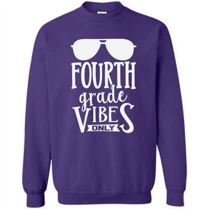 Fourth Grade Vibes Only T-shirt Back To School T-Shirt Purple