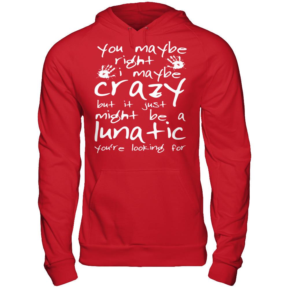 You Maybe Right, I Maybe Crazy But It Just Might Be A Lunatic You're Looking For Gildan - Pullover Hoodie Red